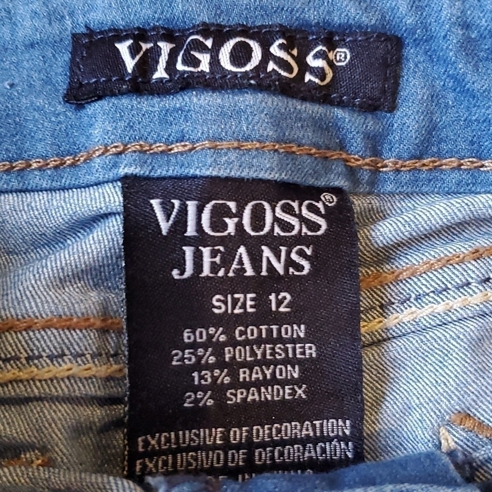 Vigoss The Jagger bermuda girls embellished denim shorts. Preowned size 12 - Picture 2 of 10